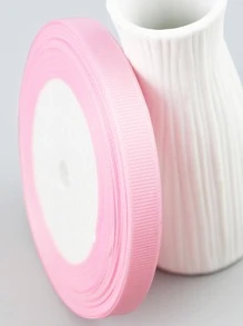 (每捲25碼)1cm粉色緞帶,用於裝飾、禮物包裝、花藝裝飾和婚禮裝飾 - 粉色 - 查看 1