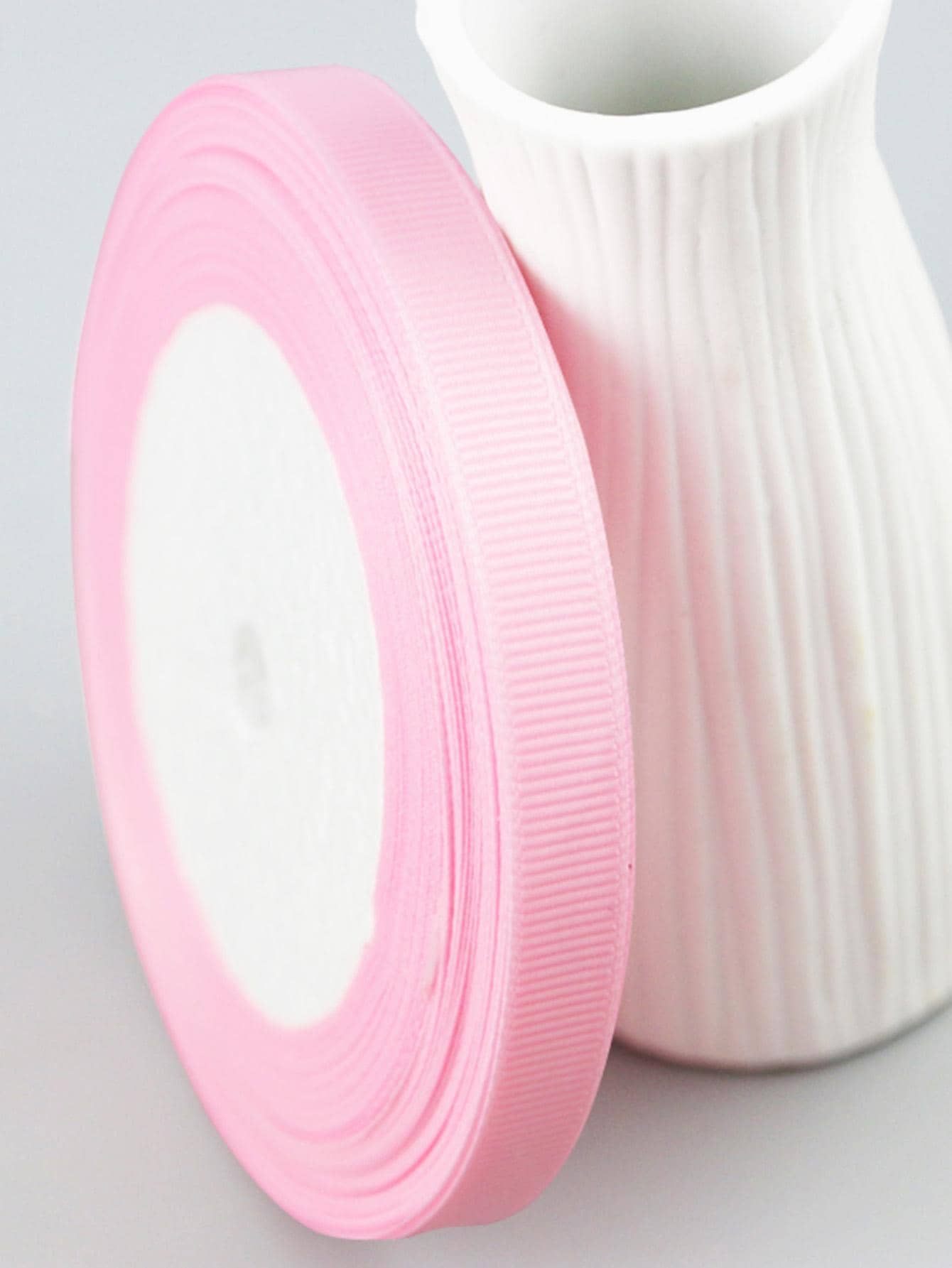 (每捲25碼)1cm粉色緞帶,用於裝飾、禮物包裝、花藝裝飾和婚禮裝飾 - 粉色 - 查看 1