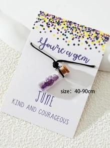 1入組時尚石頭裝飾許愿瓶吊墜項鍊適合女士適用於禮品 - 紫色 - 查看 3