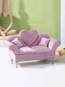 1 Pieza Caja De Joyería Con Forma De Sofá Simulado Innovador Para Aretes, Anillos, Collares Y Otros Accesorios Pequeños - Morado - Ver 1