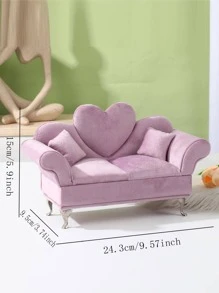 1 Pieza Caja De Joyería Con Forma De Sofá Simulado Innovador Para Aretes, Anillos, Collares Y Otros Accesorios Pequeños - Morado - Ver 3