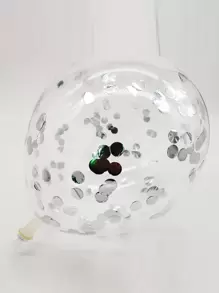 12 个亮片装饰气球，银色金属乳胶气球，适合派对返校情人节 - 銀色 - 查看 3