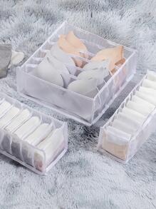 1pc Foldable Underwear Storage Box - White - View 4