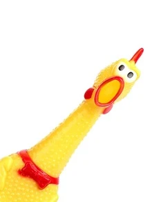 WHICHLIFE 1 pieza Juguete con dibujos animados pollo amarillo PVC para doméstico - Amarillo - Ver 2