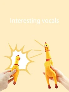 WHICHLIFE 1 pieza Juguete con dibujos animados pollo amarillo PVC para doméstico - Amarillo - Ver 1