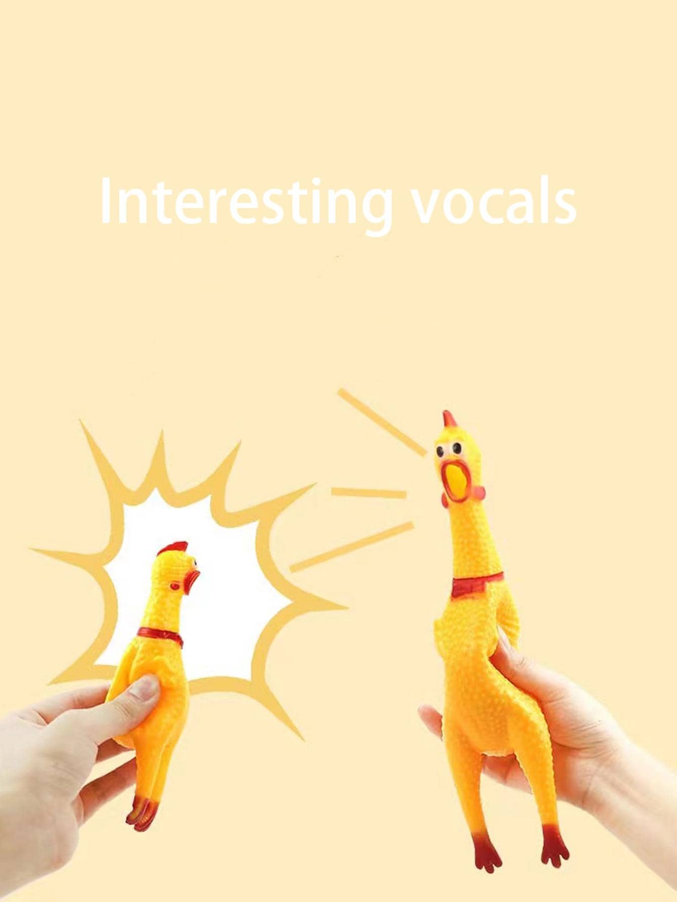 WHICHLIFE 1 pieza Juguete con dibujos animados pollo amarillo PVC para doméstico - Amarillo - Ver 1