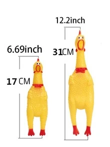 WHICHLIFE 1 pieza Juguete con dibujos animados pollo amarillo PVC para doméstico - Amarillo - Ver 4