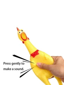 WHICHLIFE 1 pieza Juguete con dibujos animados pollo amarillo PVC para doméstico - Amarillo - Ver 3