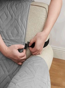 Water Resistant Sofa Cover for 3 Cushion Couch - Slipcover Protector with Straps, Ideal for Homes with Dogs, Cats or Kids - 灰色 - 查看 4