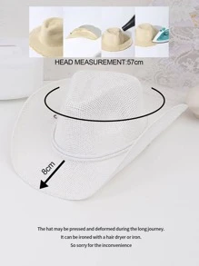 1 Phụ Nữ Dây Trang Trí Thời Trang Mũ Fedora Da Bò Cho Bữa Tiệc - trắng - Xem 4