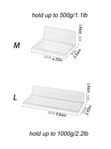 1 kệ đựng đồ trong nhà tắm bằng nhựa trong suốt, không cần khoan lỗ, dùng cho phụ kiện nhà tắm. - Trong sáng - Xem 2