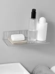 1 kệ đựng đồ trong nhà tắm bằng nhựa trong suốt, không cần khoan lỗ, dùng cho phụ kiện nhà tắm. - Trong sáng - Xem 5