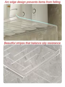 1 kệ đựng đồ trong nhà tắm bằng nhựa trong suốt, không cần khoan lỗ, dùng cho phụ kiện nhà tắm. - Trong sáng - Xem 4