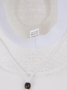 1 Phụ Nữ Dây Trang Trí Thời Trang Mũ Fedora Da Bò Cho Bữa Tiệc - trắng - Xem 6