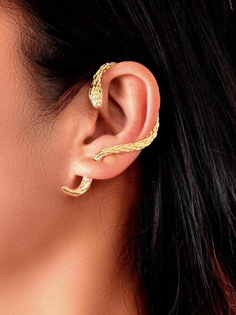 1 cái bọc tai thiết kế con rắn - Vàng - Xem 1
