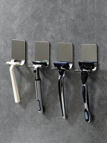 1 件壁挂式剃须刀支架，银色，家用免钻孔剃须刀支架