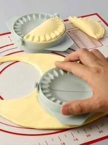 1入組塑膠水餃綠色圓形手動包餃子工具