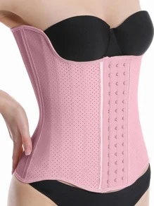 1 cái Corset đào tạo eo cao su màu hồng - Hồng - Xem 2
