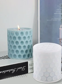 1pc Silicone Candle Mold, Modern White Geometric Shaped DIY Candle Mould For DIY - White - View 1