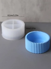 1pc Solid DIY Silicone Mold, Silicone Round Soap Mold For DIY - Clear - View 3