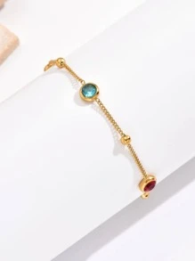 水鑽裝飾手鏈 - 金黃色 - 查看 3