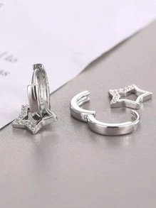 1pair Fashion Stainless Steel Star Drop Earrings For Women For Daily Decoration