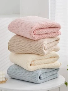 1 件白色聚酯纤维菠萝格加大浴巾 90*170cm 或小毛巾 34*75cm 男女成人适用，Ren 游泳、沐浴包巾速干，柔软吸水，柔软不褪色，适用于浴室酒店 - 白色 - 查看 8