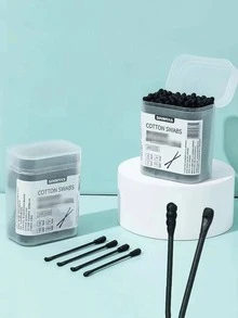 100 piezas Hisopo portátil negro desechable, hisopo multifunción para el hogar - Negro - Ver 3