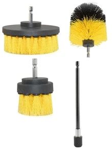 1入組簡約黃色電鑽刷家用便攜式塑料電鑽清潔刷