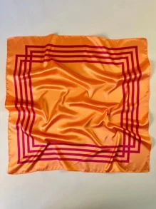 1入組女士方形印花休閒頭巾，用於裝飾