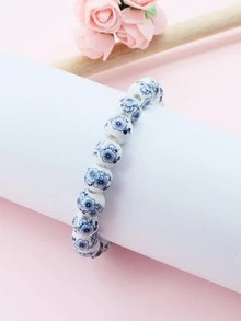 Floral Pattern Beaded Bracelet - Multicolor - View 4