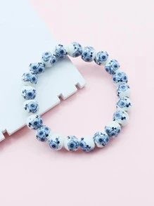 Floral Pattern Beaded Bracelet - Multicolor - View 3