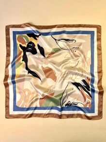 1入組女士圖案休閒頭巾，用於裝飾 - 彩色 - 查看 1