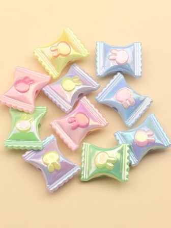 10入組/套隨機創意糖果設計DIY珠子適合女士DIY首飾製作