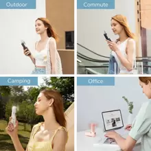 JISULIFE HandHeld  Fan, 3 IN 1 Portable Mini Fan, USB Rechargeable Small Fan, Battery Operated Fan [14-21 Working Hours] With Power Bank, Flashlight Feature For Women, Travel, Outdoor - 白色 - 查看 9