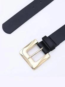 方形扣皮帶 - 黑色 - 查看 4