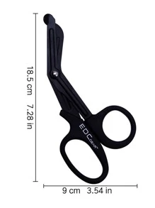 1pc Black Stainless Steel Medical Rescue Scissors, Trauma Gauze First Aid Shears, For Outdoor Back To School,Back To School,School Supplies