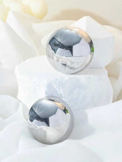 1雙時尚圓形耳釘適合女士日常裝飾