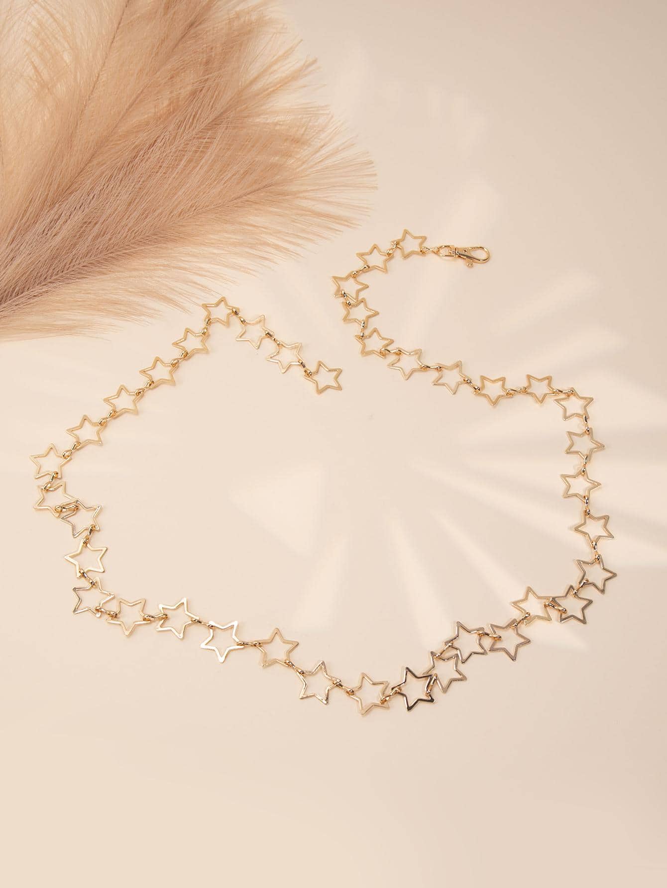 Phụ nữ trang trí ngôi sao thắt lưng dây chuyền thời trang để trang trí trang phục - Vàng - Xem 1