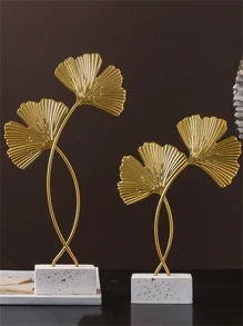 1 chiếc Lá Bạch Quả Thiết Kế Trang Trí Thủ Công, Nghệ Thuật Bắc Âu Trang Trí Trang Trí Nhà Cửa - Vàng - Xem 1