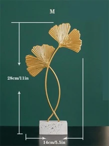 1 chiếc Lá Bạch Quả Thiết Kế Trang Trí Thủ Công, Nghệ Thuật Bắc Âu Trang Trí Trang Trí Nhà Cửa - Vàng - Xem 2