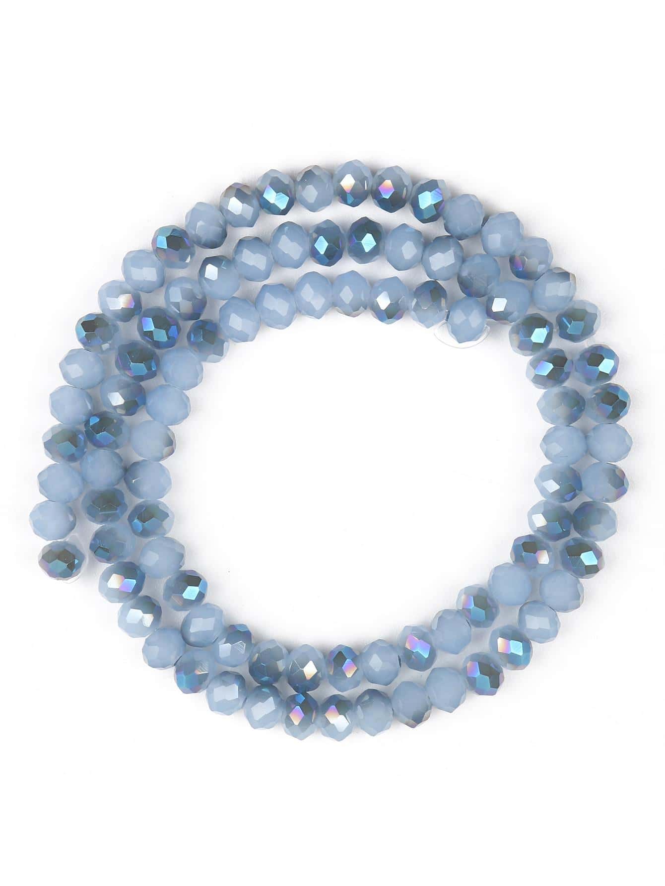1 hebra Cuenta DIY de moda artificial cristal para mujeres para la fabricación de joyas de bricolaje - Azul y blanco - Ver 3