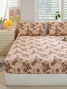 Tấm ga trải giường in hoa, tấm ga trải giường co giãn hiện đại, cho phòng ngủ - Nhiều màu - Xem 4