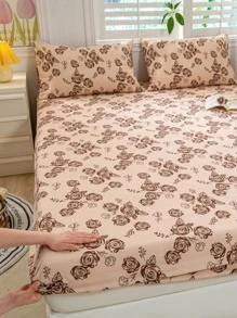 Tấm ga trải giường in hoa, tấm ga trải giường co giãn hiện đại, cho phòng ngủ - Nhiều màu - Xem 5