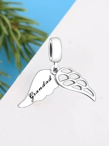 HuooNew 1pc Fashion GRANDAD Wing Design Sterling Silver DIY Pendant For Women For DIY Necklace Bracelet Jewelry Making - Silver - View 2