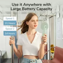 JISULIFE HandHeld  Fan, 3 IN 1 Portable Mini Fan, USB Rechargeable Small Fan, Battery Operated Fan [14-21 Working Hours] With Power Bank, Flashlight Feature For Women, Travel, Outdoor - 綠色 - 查看 3