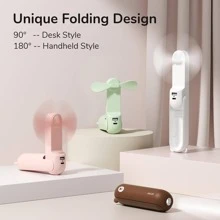 JISULIFE HandHeld  Fan, 3 IN 1 Portable Mini Fan, USB Rechargeable Small Fan, Battery Operated Fan [14-21 Working Hours] With Power Bank, Flashlight Feature For Women, Travel, Outdoor - 綠色 - 查看 4