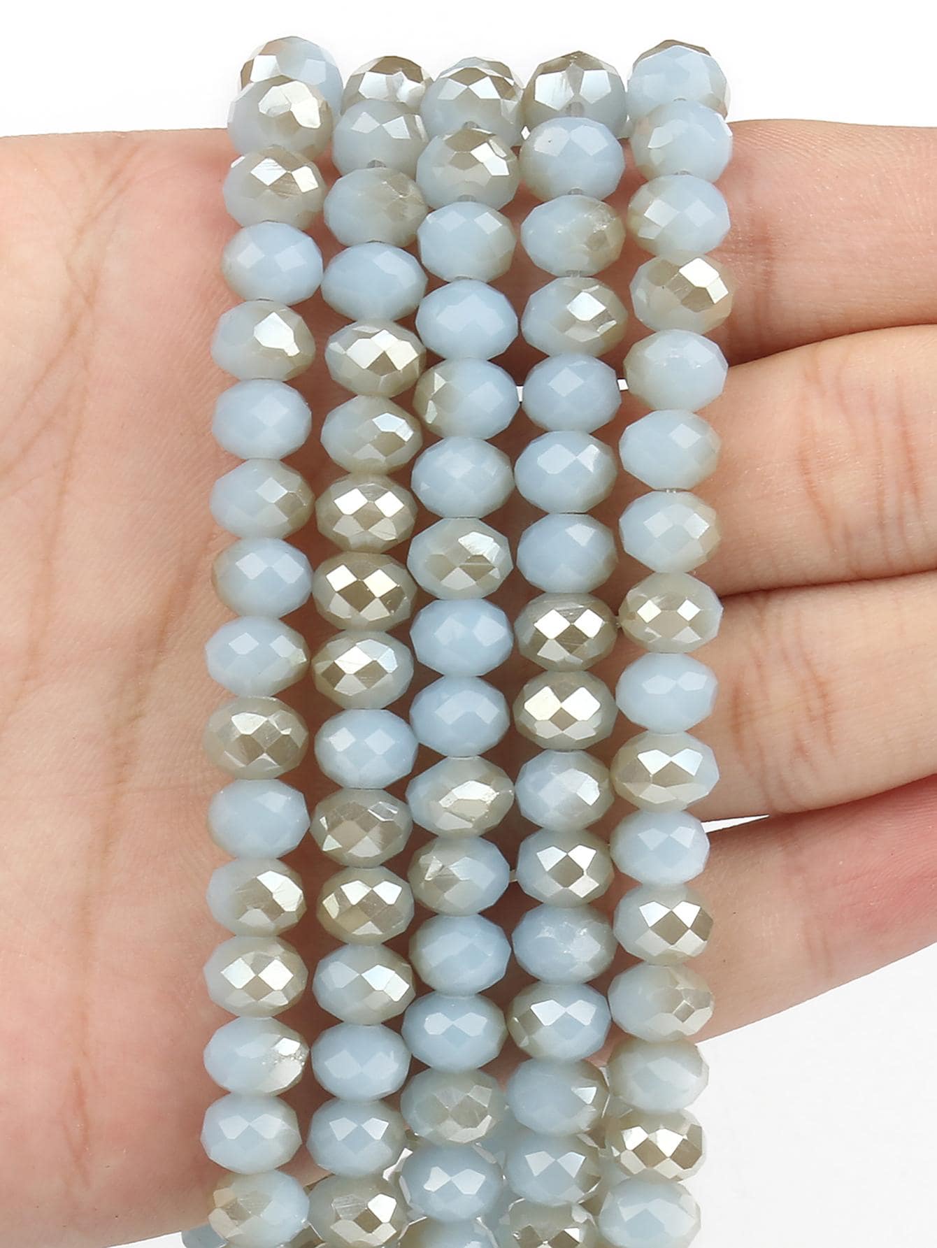 1股創意人造水晶DIY珠子適合女士DIY首飾製作 - 淺藍色 - 查看 1