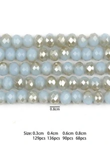 1股創意人造水晶DIY珠子適合女士DIY首飾製作 - 淺藍色 - 查看 2