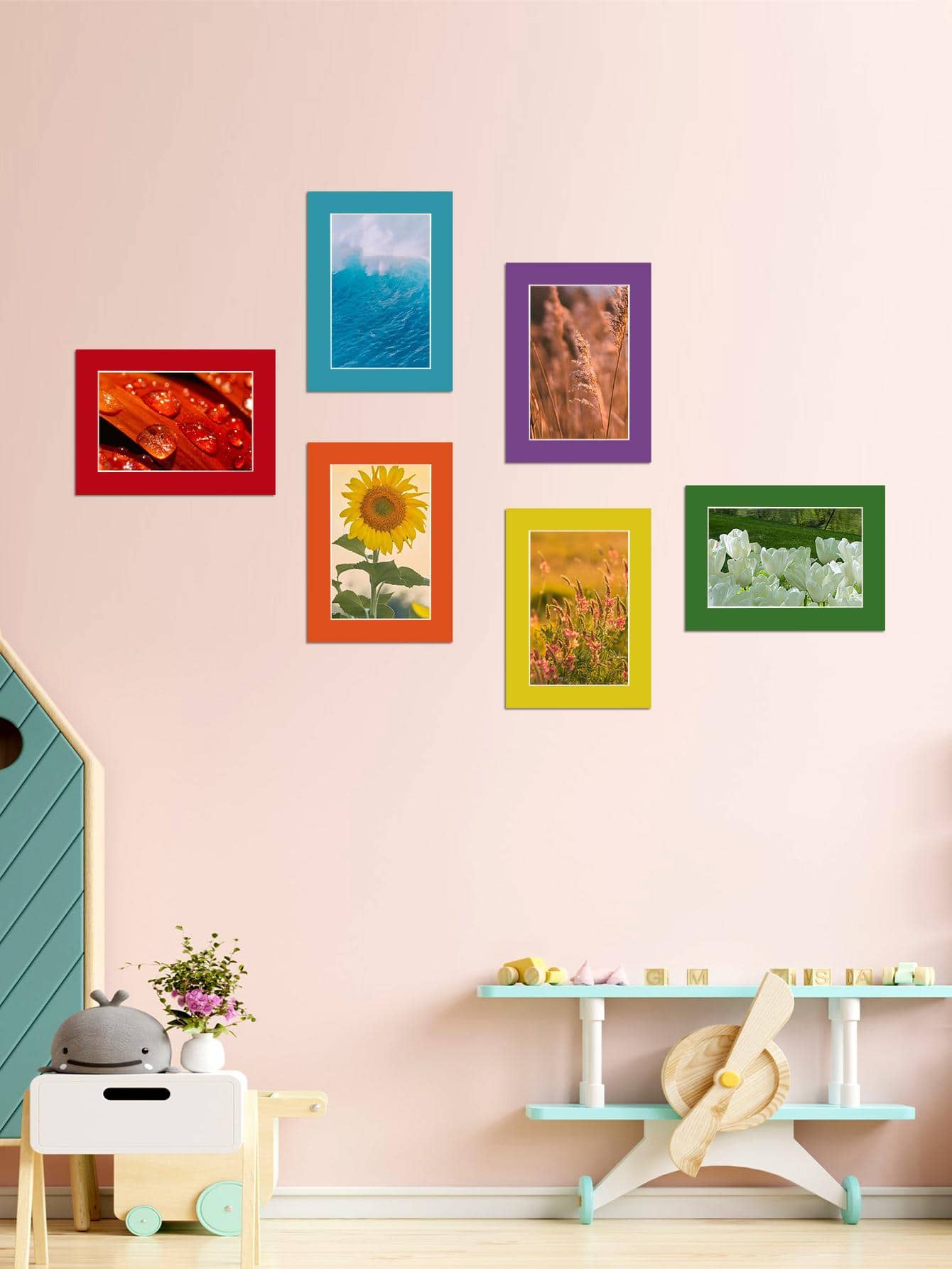6pcs Paper Picture Frame, Photo Frame For Wall Decor - Multicolor - View 1